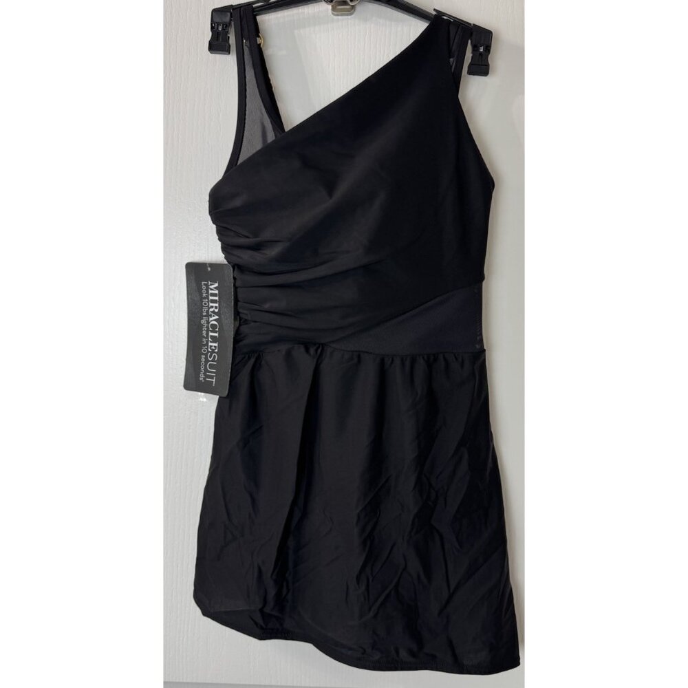 Miraclesuit Black One-Shoulder Swim One Piece